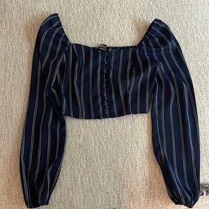 Navy blue striped crop top!